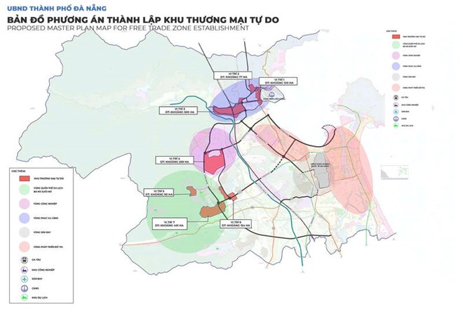 ダナン自由貿易区の計画図。写真:ダナン市人民委員会