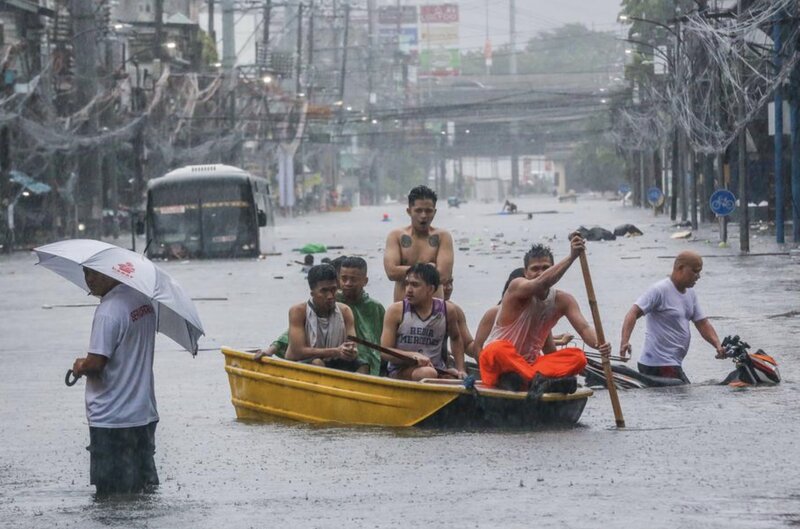 필리핀 마닐라 수도의 홍수. 사진: 신화통신