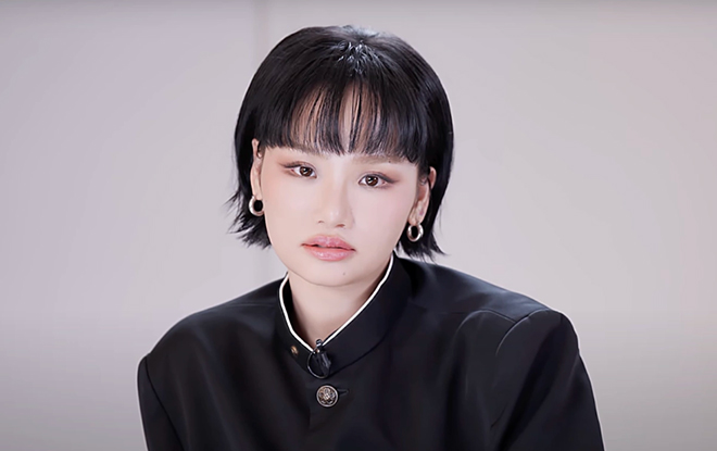 Miu Le trong chuong trinh “Em xinh say hi“. Anh: VieOn