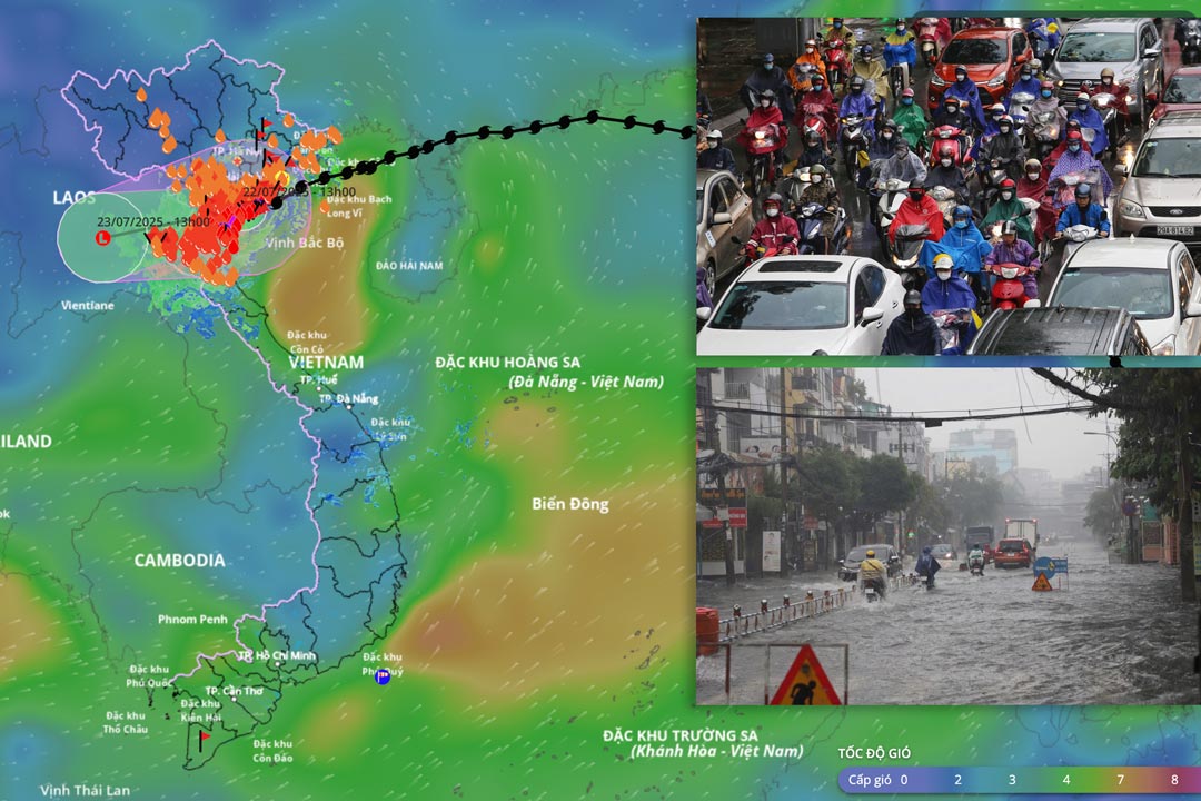 台風3号Wiphaの中心は、ニンビン省-Thanh Hoa省の陸地に急速に移動しており、勢力は10km/hです。