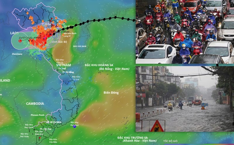 The center of storm No. 3 Wipha is moving to the mainland of Ninh Binh - Thanh Hoa, gusting to level 10