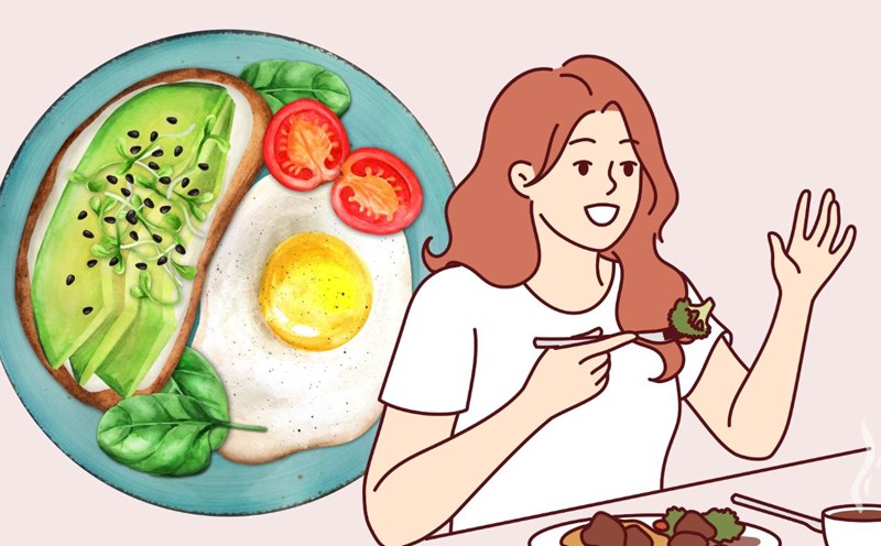 Eating a breakfast rich in protein and fiber helps control blood sugar. Graphics: Thanh Thanh