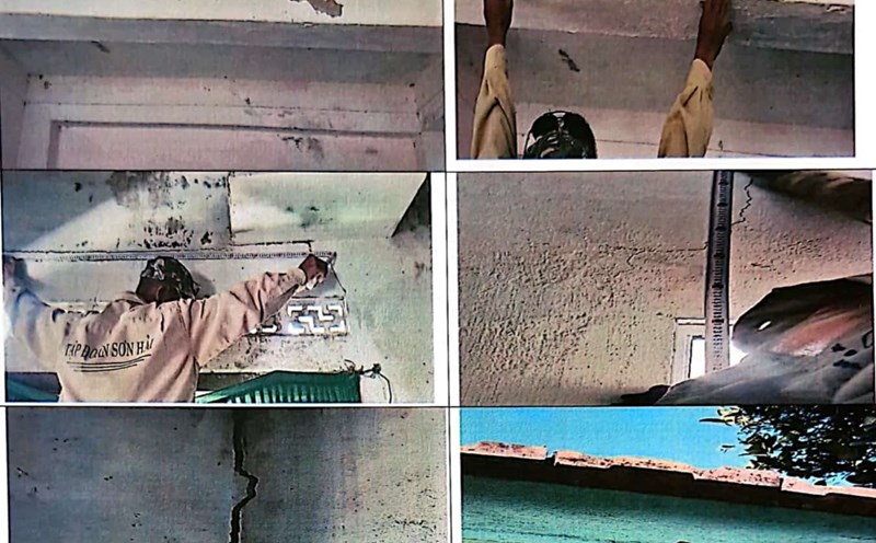 Image taken by Son Hai Group of cracked houses before the construction of the Nha Trang - Cam Lam expressway. Photo: Huu Long