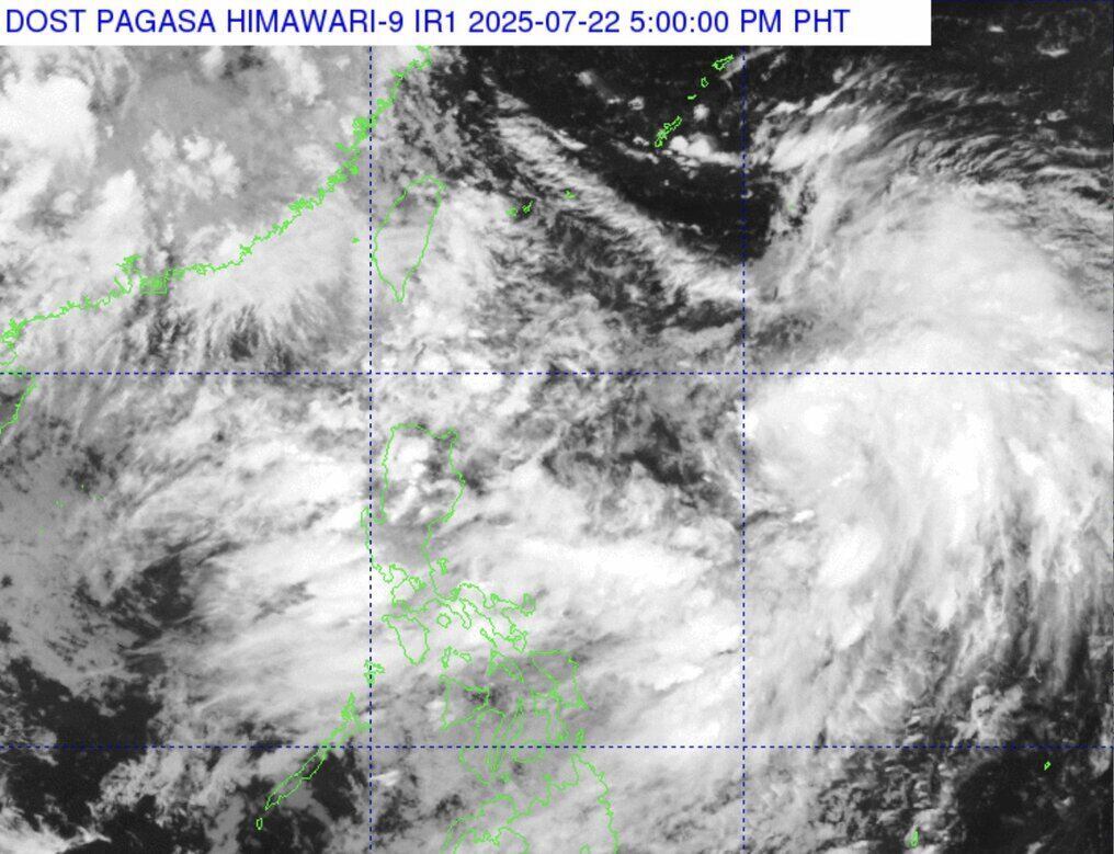 동해 근처의 저기압이 7월 22일 오후 열대 저기압으로 강화되었습니다. 사진: PAGASA