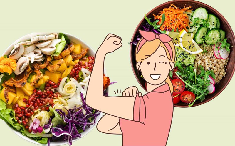 Eating a vegetarian properly helps increase muscle mass. Graphics: Ha May