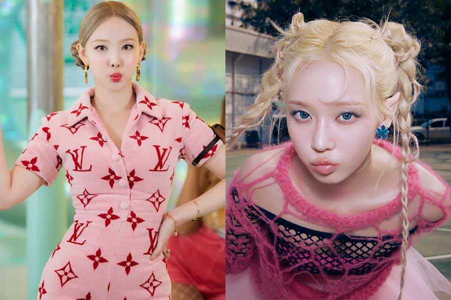 Nayeon、TWICE、Winter aespaは、多くの人を驚かせる親密な関係を持っています。写真:MV Pop!とArmageddon