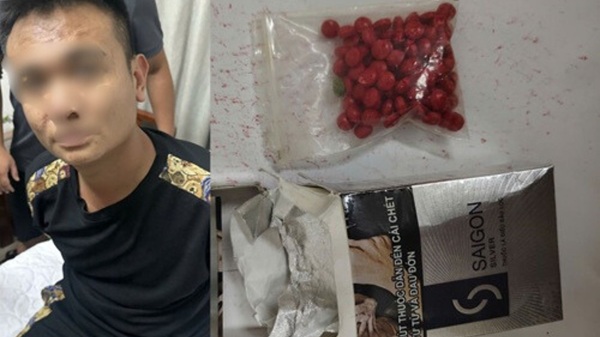 Đối tượng N.V.B bị phát hiện khi mang theo ma tuý đi bán cho khách. Ảnh: CAHN cung cấp