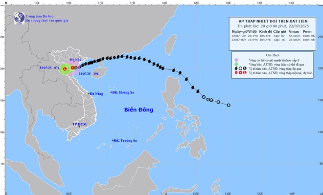 Bão số 3 Wipha suy yếu thành áp thấp nhiệt đới trên đất liền Ninh Bình-Thanh Hóa