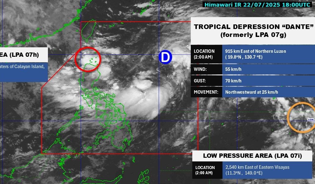 3 he thong bao/ap thap bua vay Philippines. Anh: PAGASA
