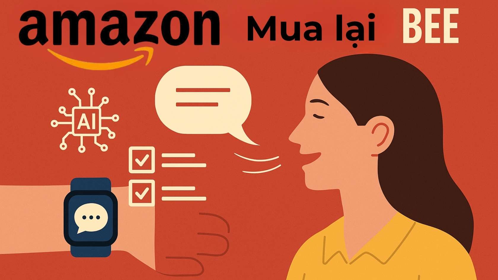 Amazon mua lai cong ty AI Bee chuyen san xuat thiet bi nghe, deo. Do hoa: Hao Thien