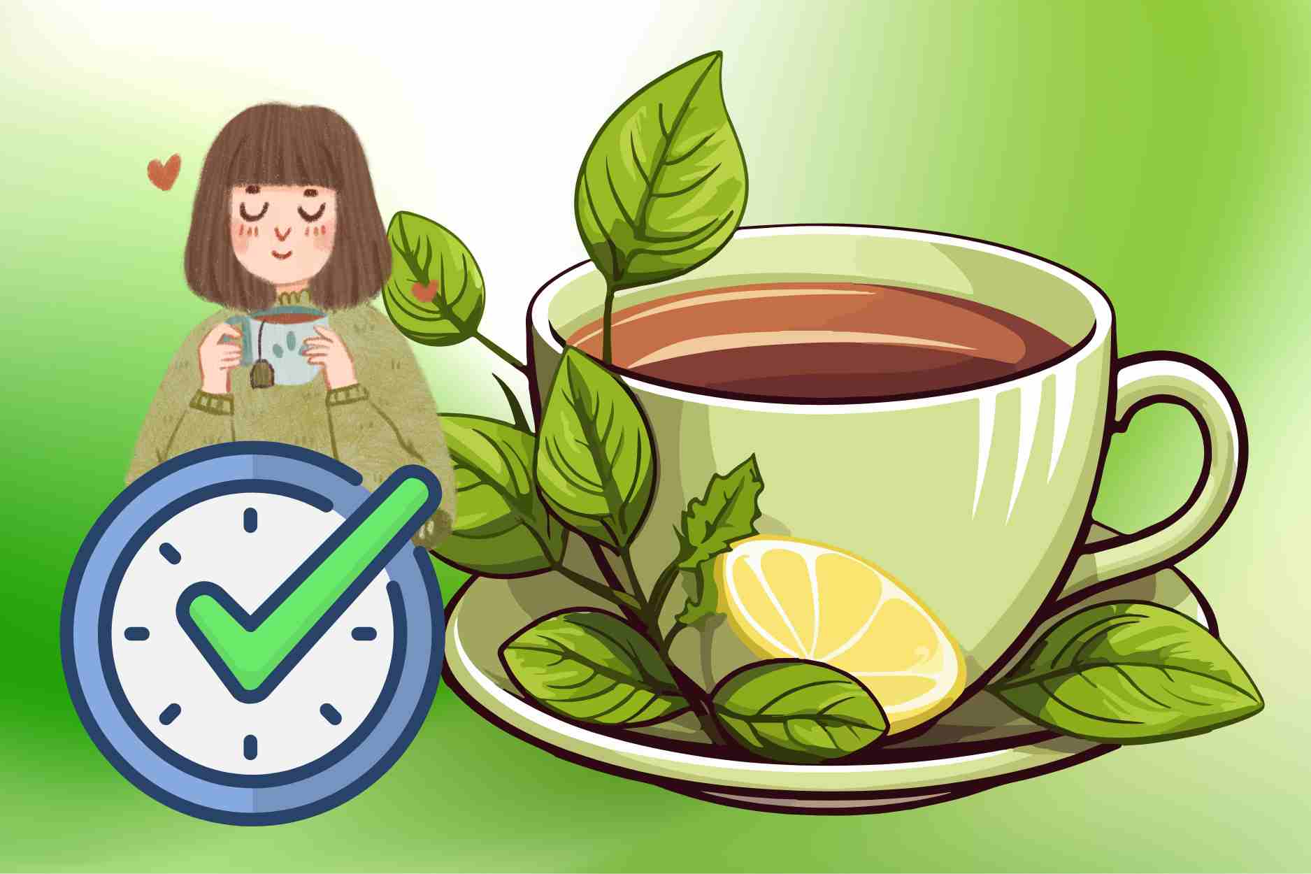 녹차를 마시는 황금 시간대는 몸을 정화하고 요산을 효과적으로 낮추는 데 도움이 됩니다. 그래픽: Dinh Dinh