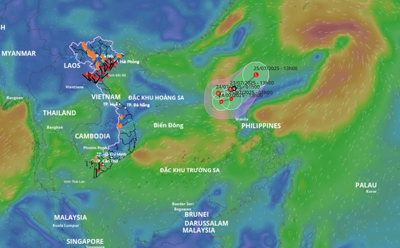 A new tropical depression appears in the East Sea. Photo: Vietnam Disaster Monitoring System