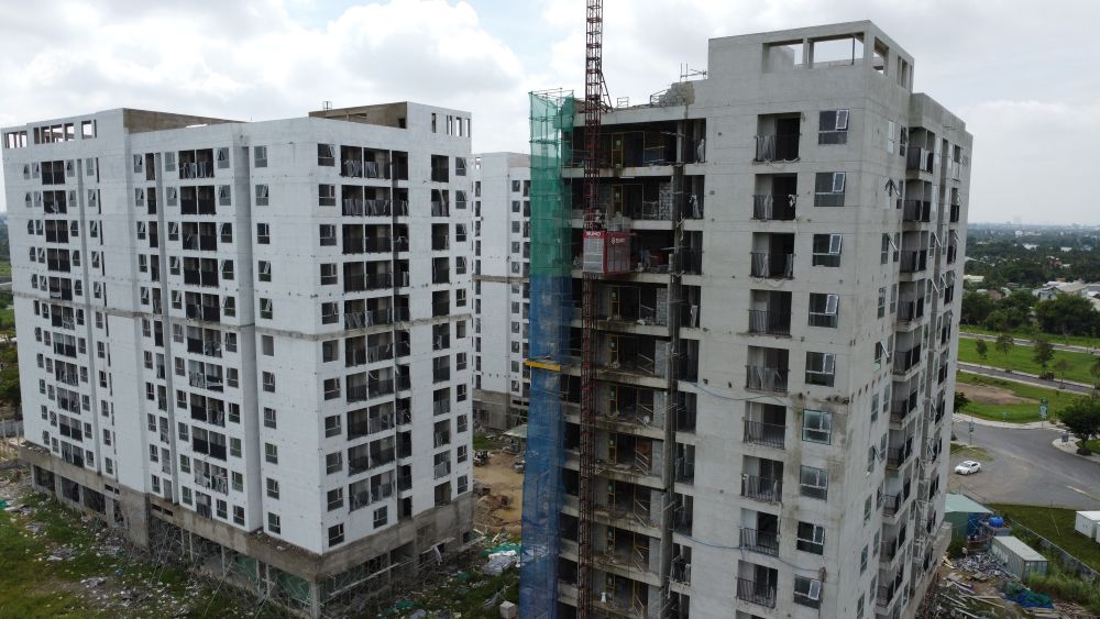 3 block da cat noc hien dang trong giai doan hoan thien. Anh: Dinh Trong