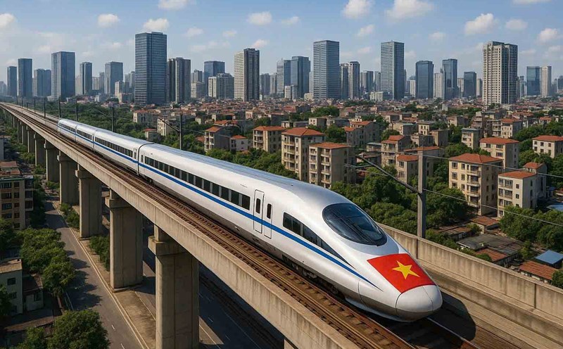 The North-South high-speed railway section through Hanoi is 27.9 km long. Photo: AI