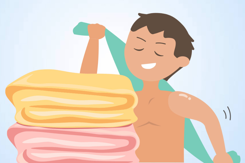 Many potential health risks associated with using a shared towel. Graphics: Thien Nhan