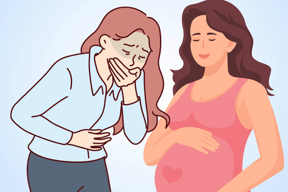 Prolonged vomiting during pregnancy and things to know. Graphics: Thien Nhan