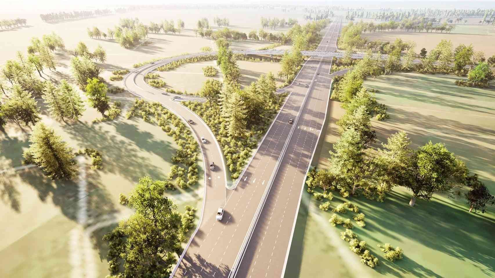 Perspective of the Ho Chi Minh City - Moc Bai Expressway when completed. Photo: Ho Chi Minh City Traffic Department
