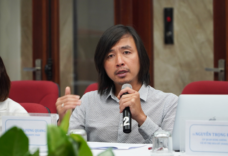 TS. Nguyen Luong Quang - chuyen gia den tu Vien nang luong nguyen tu va nang luong thay the - CEA Paris-Saclay phat bieu tai Toa dam. Anh: Hao Thien