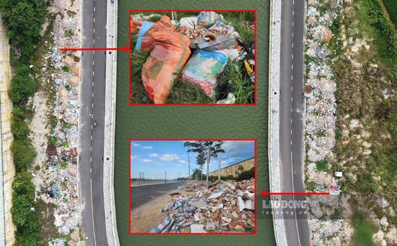 The Chairman of the Gia Lai Provincial People's Committee requested to completely handle the situation of garbage surrounding the road along the Dinh River before August 15. Photo: Hoai Phuong