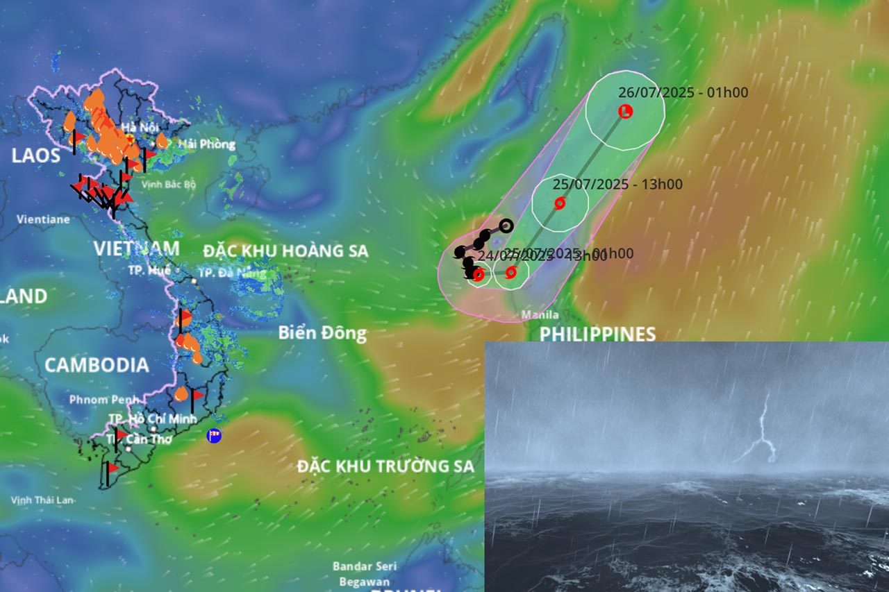 La tempete n° 4 Co May va bientot se renforcer. La zone proche du centre de la tempete a des vagues de 4 a 6 m de haut