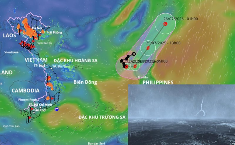 Storm No. 4 Co May is about to strengthen, the area near the storm's eye will have waves 4-6m high