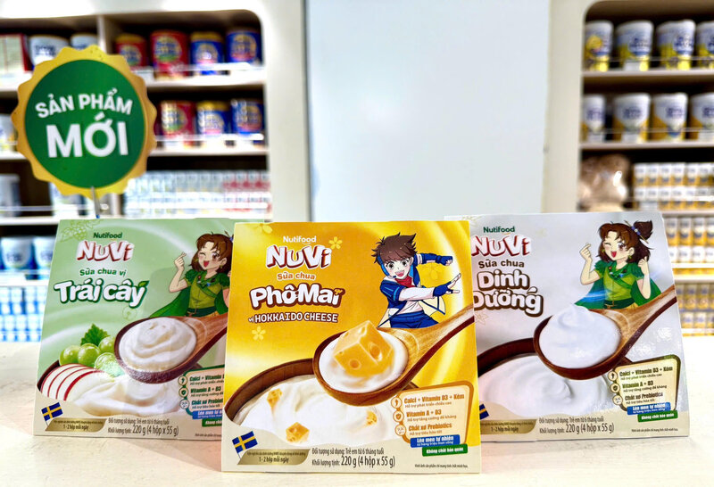 NuVi Sua chua tiet trung Pho Mai vi Hokkaido Cheese – Mon qua dinh duong tien loi cho Be moi ngay. Anh: Nutifood