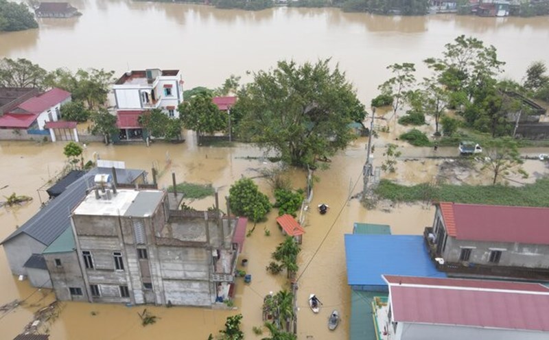 Warning of areas in Hanoi affected by floods on the Bui River, Tich River, and Day River. Photo: Cuong Ngo
