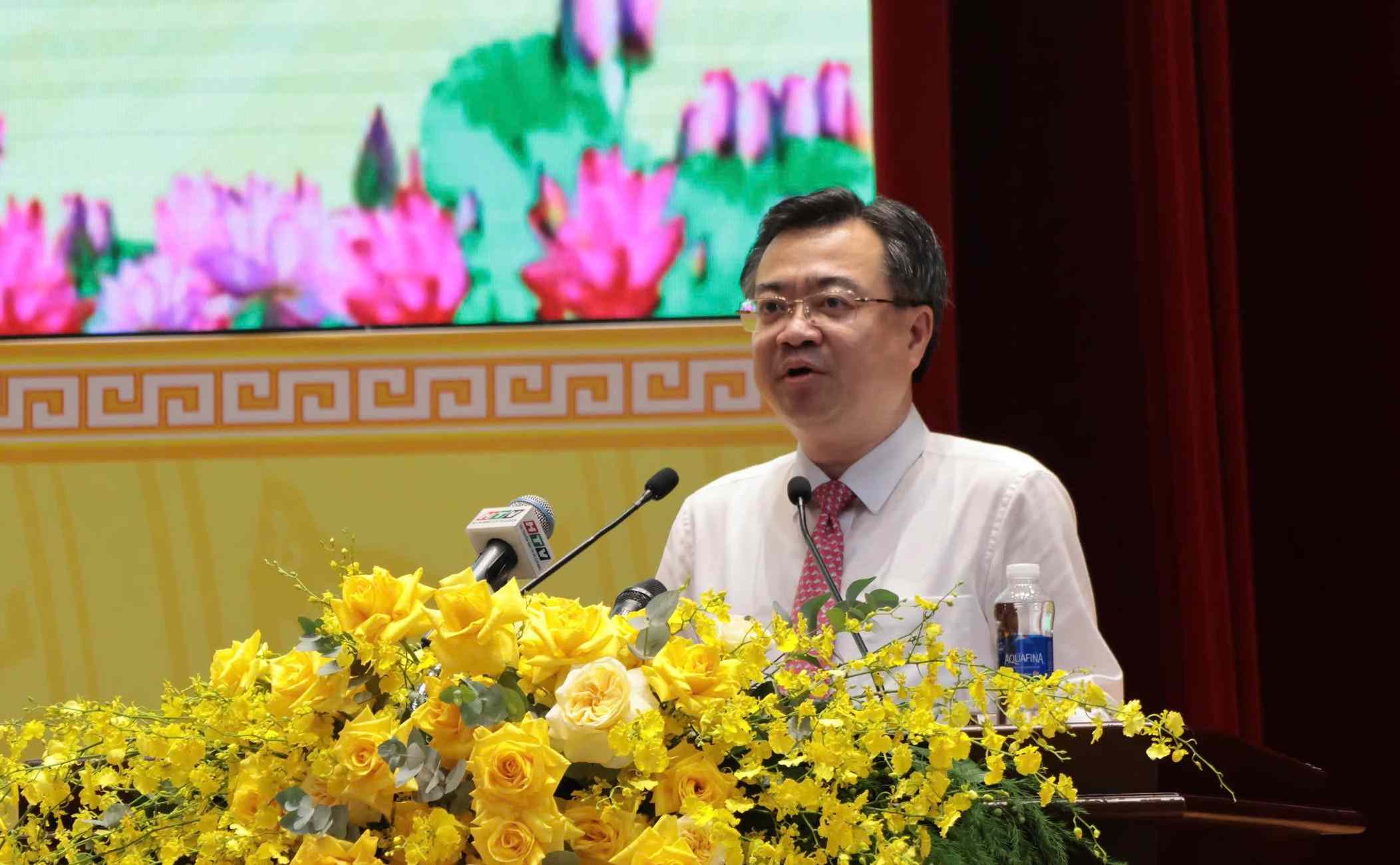 Standing Deputy Secretary of the Ho Chi Minh City Party Committee Nguyen Thanh Nghi attended and gave a speech at the meeting. Photo: Ho Chi Minh City Electronic Information Portal