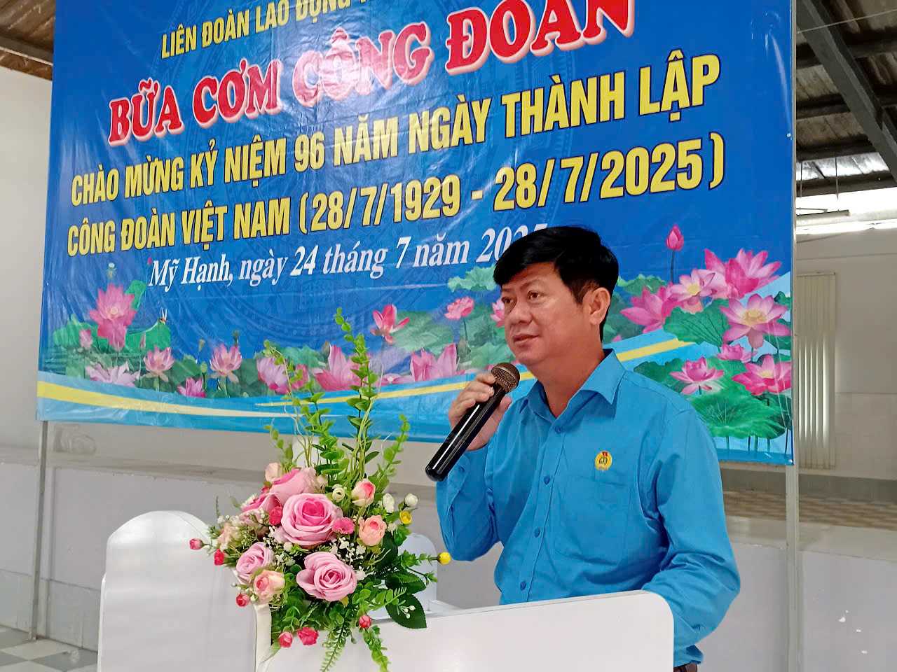 Chu tich LDLD tinh Tay Ninh - Tran Le Duy phat bieu tai su kien. Anh: Ky Quan.