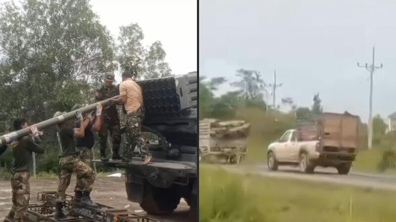 캄보디아-태국 국경에서의 교전으로 인해 많은 시민들이 위험을 피하기 위해 떠나야 했습니다. 사진: AFP