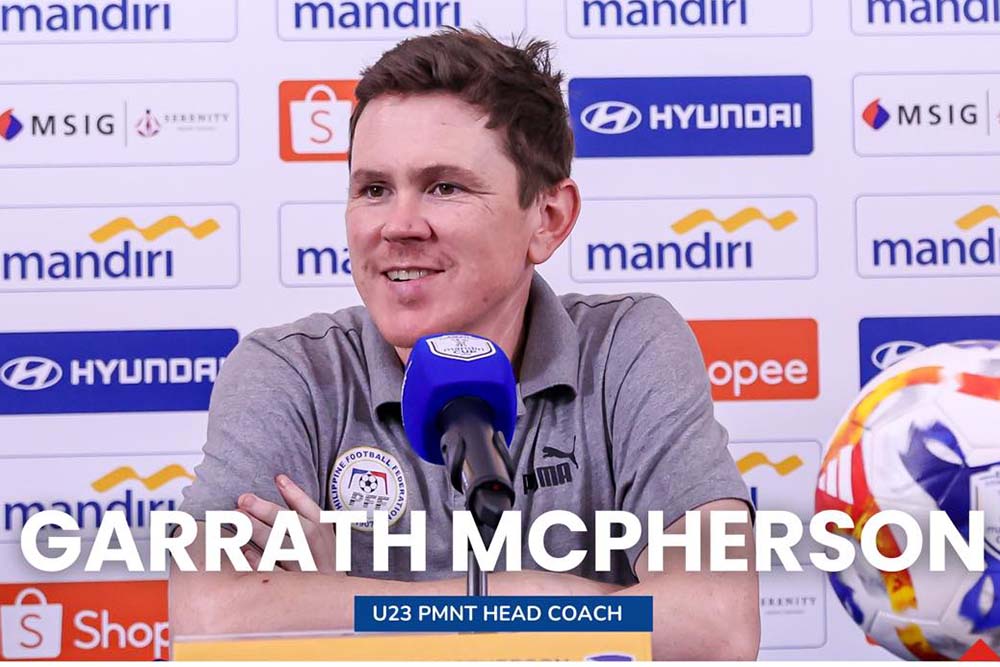Coach Garrath McPherson of the U23 Philippines. Photo: Philippine Federation of Labor