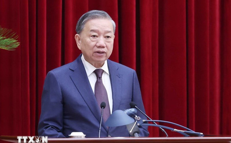 General Secretary To Lam speaks at the 12th Conference of the 13th Party Central Committee. Photo: Thong Nhat/VNA