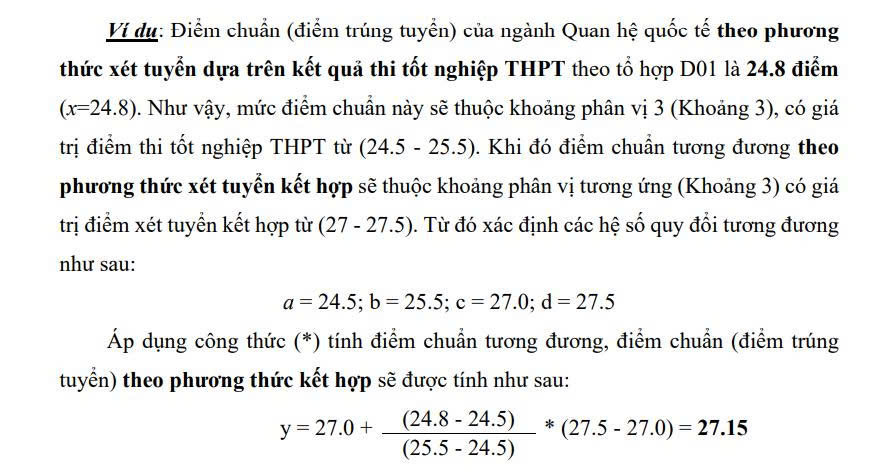 Vi du tham khao duoc Hoc vien Ngoai giao cung cap cho thi sinh.