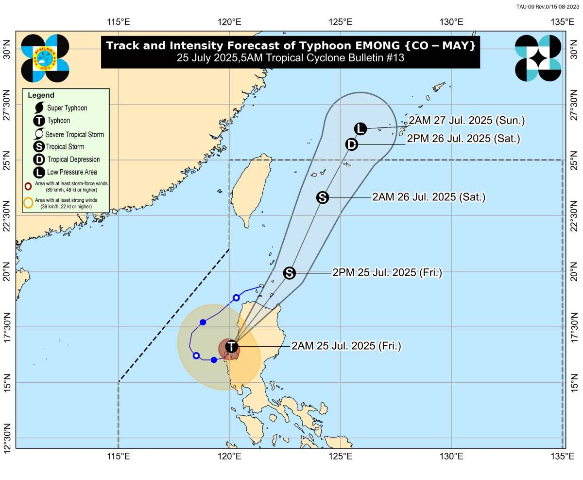 Du bao duong di cua bao Comay. Anh: PAGASA