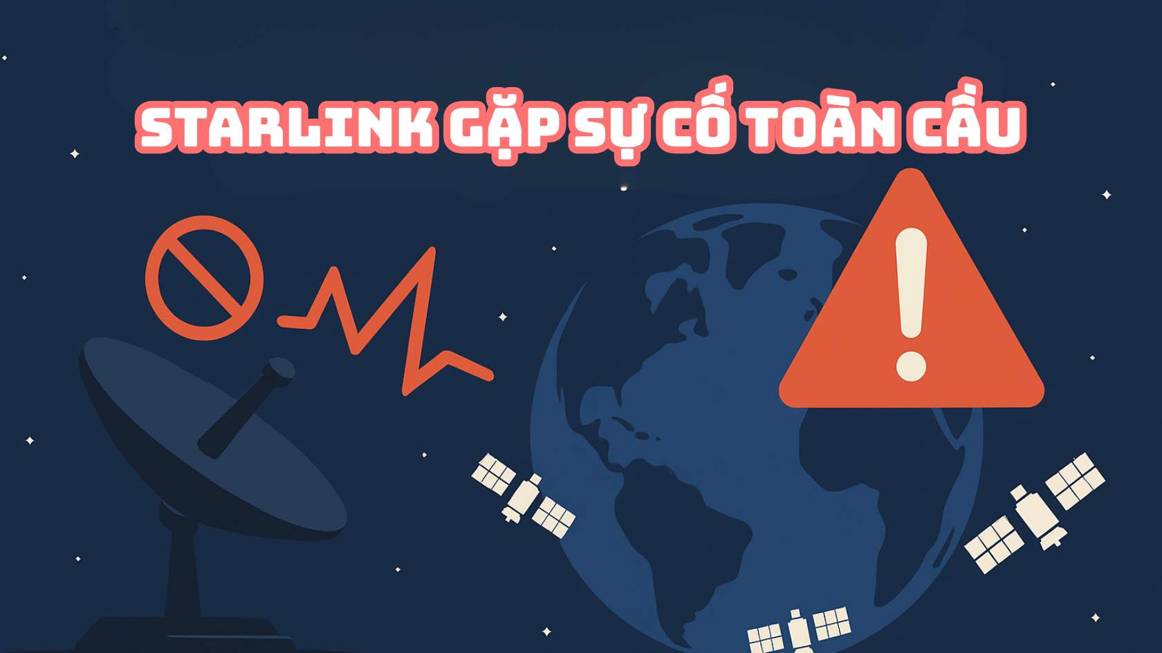 Starlink gap su co toan cau chi mot ngay sau khi T-Mobile ra mat dich vu ve tinh. Do hoa: Hao Thien