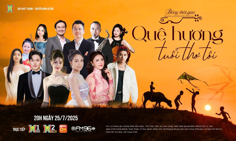 Time Stream - Song goes Along the Year with the theme My Childhood Homeland will be broadcast live on channels H1, H2, FM96, HANOI ON application... Photo: Organizing Committee