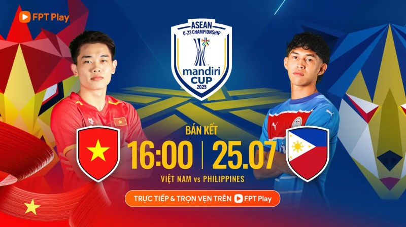 U23 Vietnam meets U23 Philippines in the 2025 U23 Southeast Asian Semi-finals. Photo: FPT Play