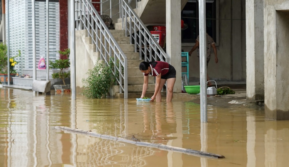 “Ngay khi nuoc lu bat dau dang, chung toi da kich hoat phuong an phong chong thien tai theo phuong cham 4 tai cho. Xa da thanh lap cac doan cong tac xuong tan thon, xom de kiem tra cac diem ngap sau, khu vuc co nguy co sat lo, dong thoi bo tri luc luong tuc truc 24/24h de kip thoi ho tro nguoi dan khi can thiet. Chung toi cung lien tuc tuyen truyen, nhac nho ba con nang cao canh giac, khong chu quan va san sang so tan khi co tinh huong xau xay ra” - ong Le Dinh Tai - Pho Chu tich UBND xa Duc Minh cho hay.