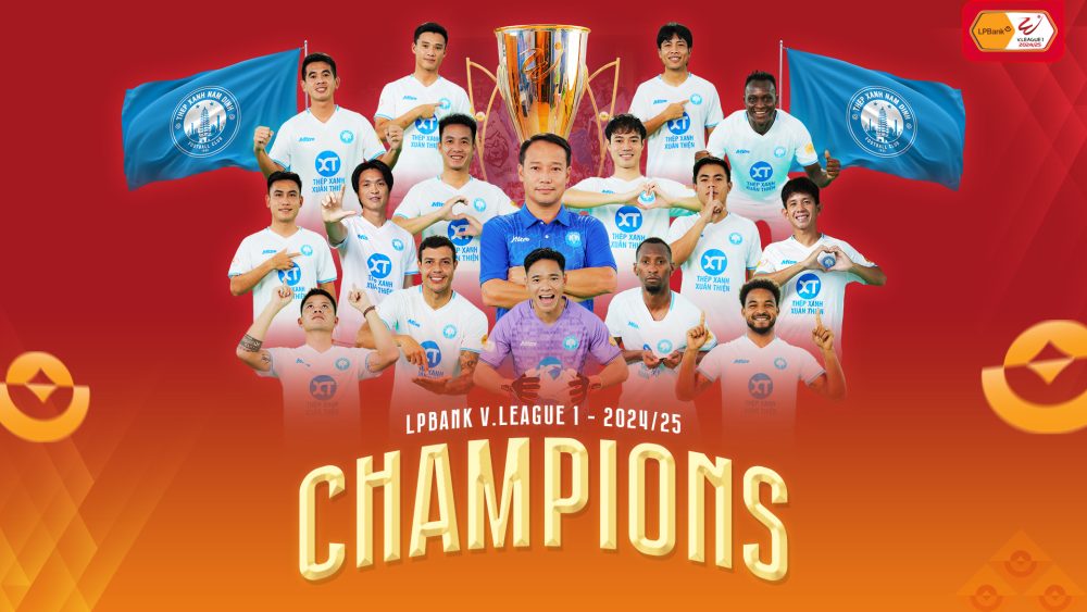Nam Dinh Steel Blue is the champion of V.League 2024-2025. Photo: VFF