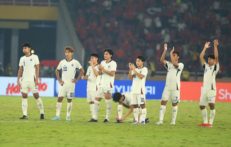 Cau thu U23 Thai Lan trong loat luan luu. Anh: Trong Hieu 