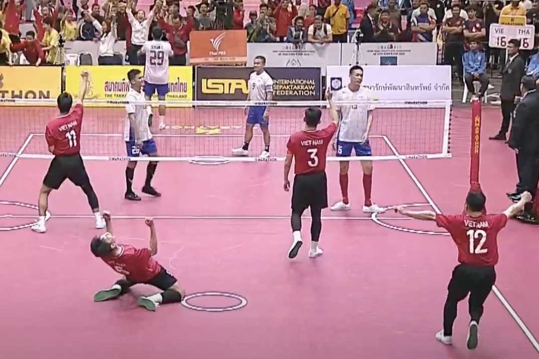 베트남 세팍타크로 세계 대회에서 인상적인 성적 달성. 사진: 비디오 캡처