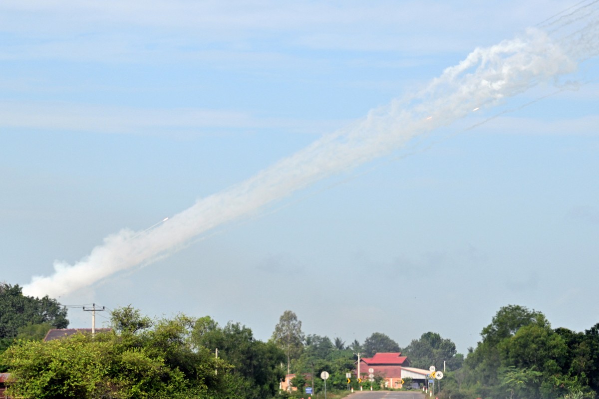 Hoa luc o tinh Oddar Meanchey, Campuchia ngay 25.7 trong boi canh dang co giao tranh bien gioi Campuchia -Thai Lan. Anh: AFP