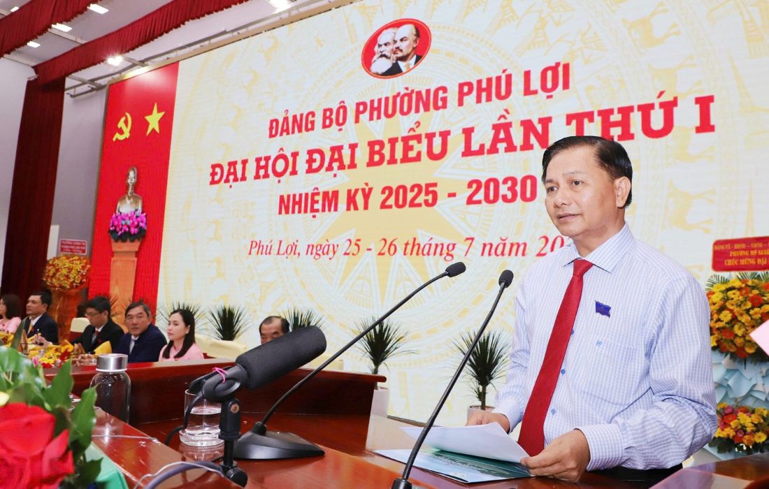 Chu tich UBND TP Can Tho Tran Van Lau phat bieu chi dao Dai hoi. Anh: Van Duc