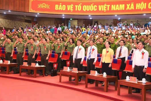 Le Thanh Nghi Ward was chosen to organize the 2025 National Day for National Security Protection. Photo: Hai Phong City Police