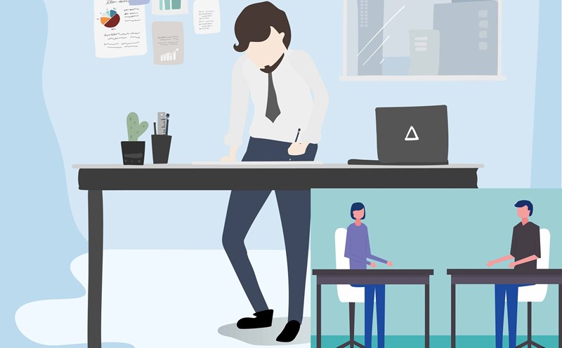 Compare the effectiveness of standing tables and chairs in controlling blood sugar. Graphics: Cat Tien