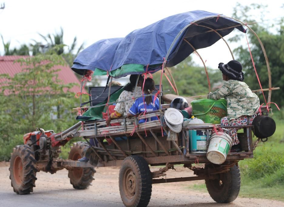 태국 국경 근처 오다르 미안체이 지방의 캄보디아 주민들이 2025년 7월 25일에 대피했습니다. 사진: 신화통신
