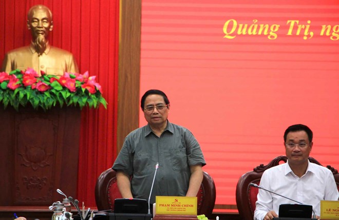 Thủ tướng Phạm Minh Chính làm việc với Ban Thường vụ Tỉnh ủy Quảng Trị