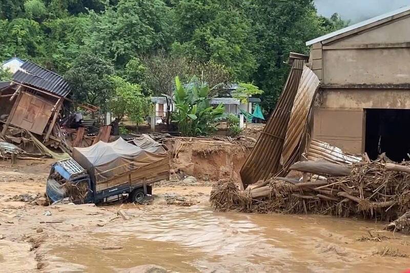 Xa Chieng So, tinh Son La bi thiet hai nang ne do mua lu vao dem 26.7 Anh: Truong Son