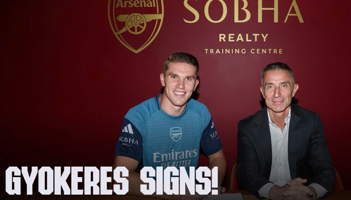 빅토르 요케레스 아스날 입단 발표. 사진: 아스날 클럽 공식 홈페이지