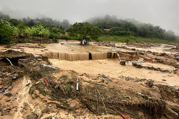 Floods caused damage in Muong Luan commune, Dien Bien province. Photo: Duy Van
